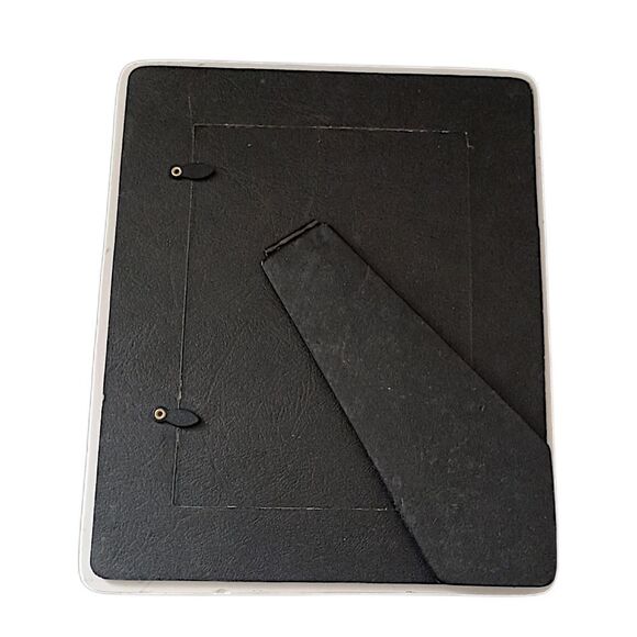 Ornate Picture Frame Ceramic Silver White Wash Detail 5x7 Victorian Deco Style - Picture 7 of 16